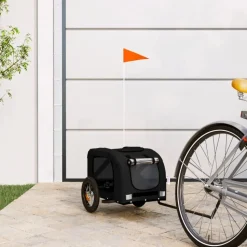 vidaXL Hondenfietstrailer oxford stof en ijzer zwart
