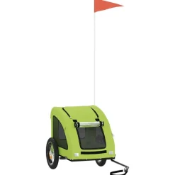 vidaXL Hondenfietstrailer oxford stof en ijzer groen