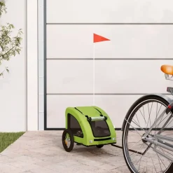 vidaXL Hondenfietstrailer oxford stof en ijzer groen