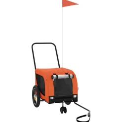 vidaXL Hondenfietstrailer oxford stof en ijzer oranje en zwart