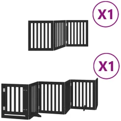 vidaXL Hondenhek inklapbaar 9 panelen 450 cm populierenhout zwart