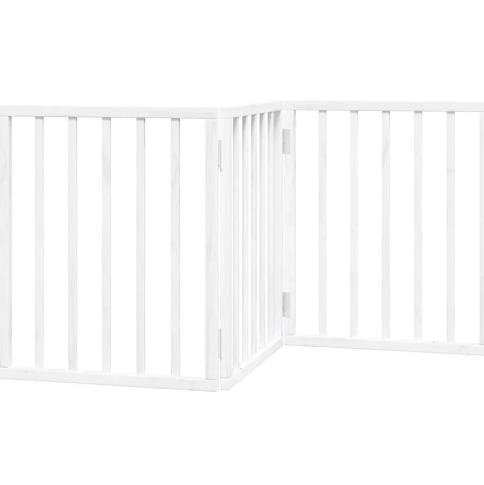 vidaXL Hondenhek inklapbaar 3 panelen 150 cm populierenhout wit
