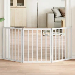 vidaXL Hondenhek inklapbaar 3 panelen 150 cm populierenhout wit