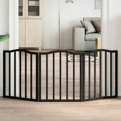 vidaXL Hondenhek inklapbaar 3 panelen 150 cm populierenhout zwart