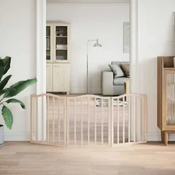 vidaXL Hondenhek inklapbaar 3 panelen 150 cm populierenhout
