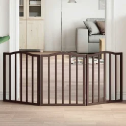 vidaXL Hondenhek inklapbaar 3 panelen 150 cm populierenhout bruin eik