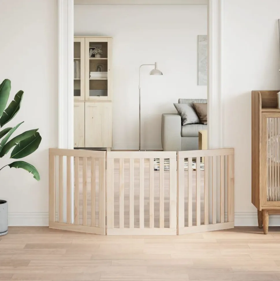 vidaXL Hondenhek opvouwbaar 3 panelen 150 cm populierenhout