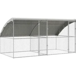 vidaXL Hondenhok 2 pcs Zilver 4 x 2 x 2 m Gegalvaniseerd staal
