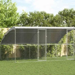 vidaXL Hondenhok 2 pcs Zilver 4 x 2 x 2 m Gegalvaniseerd staal