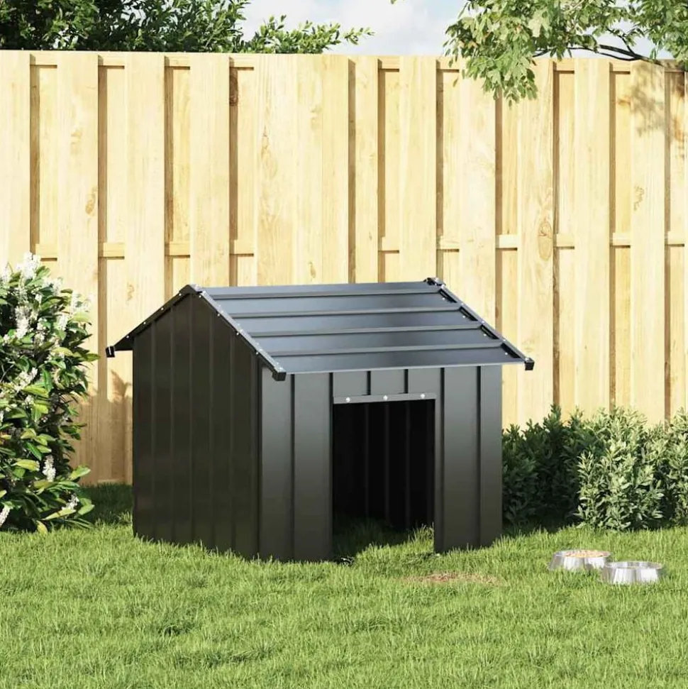 vidaXL Hondenhok met dak 85x107x81 cm gegalvaniseerd staal