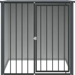 vidaXL Hondenhok met dak 110x103x109 cm gegalvaniseerd staal zwart