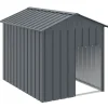 vidaXL Hondenhok met dak 117x153x123 cm gegalvaniseerd staal antraciet