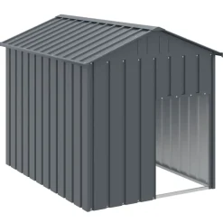 vidaXL Hondenhok met dak 117x153x123 cm gegalvaniseerd staal antraciet