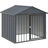 vidaXL Hondenhok met dak 117x103x102 cm gegalvaniseerd staal zwart