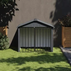 vidaXL Hondenhok met dak 117x103x102 cm gegalvaniseerd staal zwart