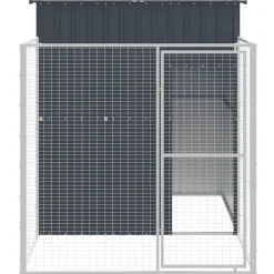 vidaXL Hondenhok met ren 165x251x181 cm gegalvaniseerd staal antraciet