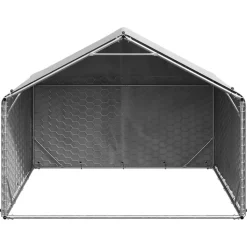 vidaXL Hondenhok voor buiten met hoes 2x2x1,5 m gegalvaniseerd staal