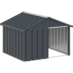 vidaXL Hondenhok 116,5x103x81,5 cm gegalvaniseerd staal antracietkleur