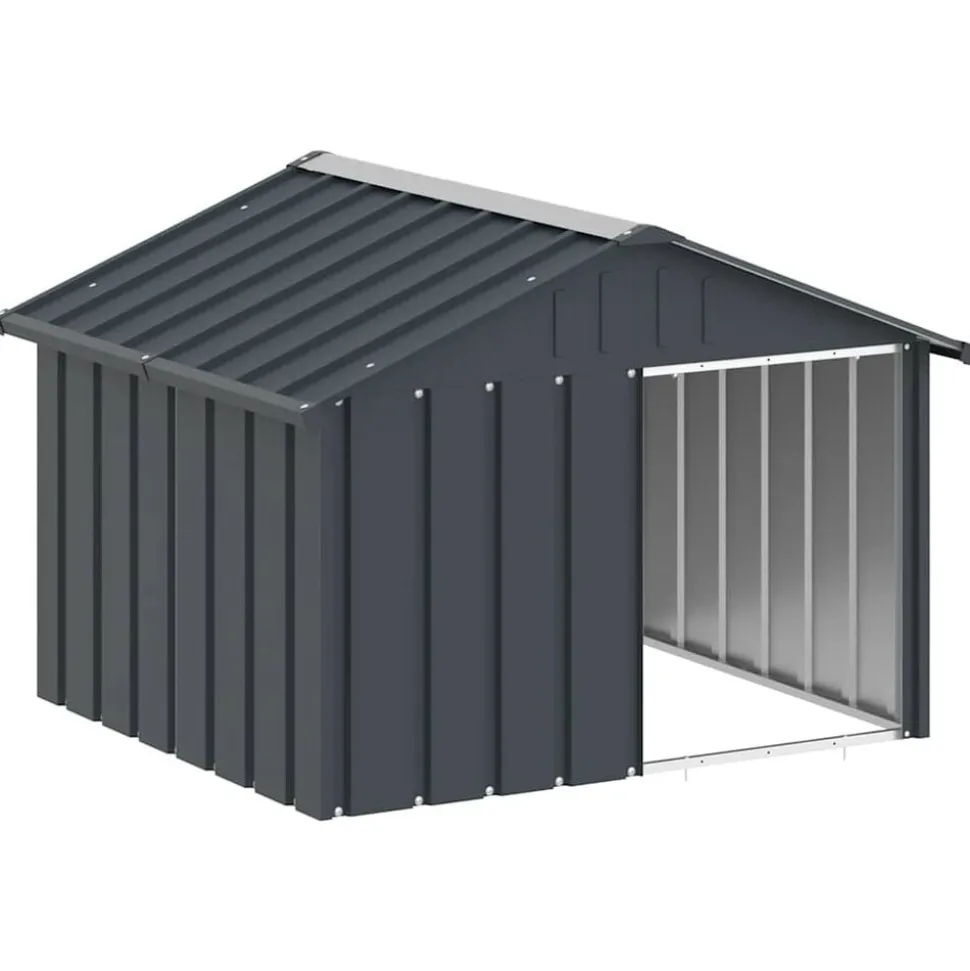 vidaXL Hondenhok 116,5x103x81,5 cm gegalvaniseerd staal antracietkleur