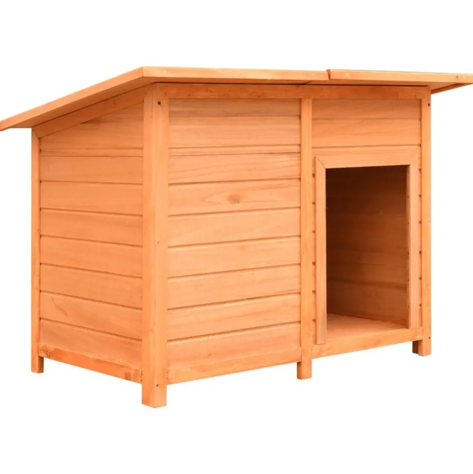 vidaXL Hondenhok 120x77x86 cm massief grenenhout en vuurhout