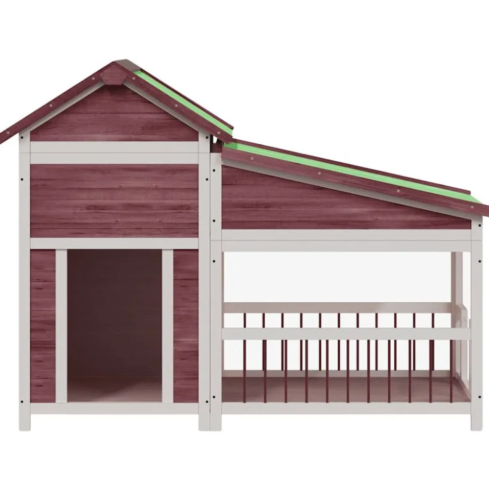 vidaXL Hondenhok 143x60,5x109 cm massief grenenhout mokkakleurig