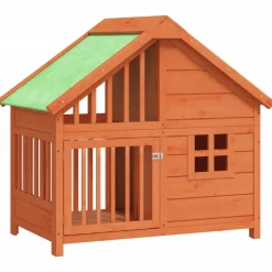 vidaXL Hondenhok 96x60,5x87 cm massief grenenhout bruin