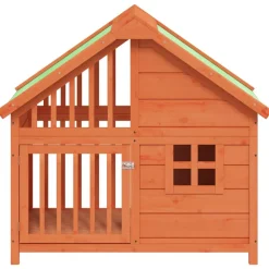 vidaXL Hondenhok 96x60,5x87 cm massief grenenhout bruin
