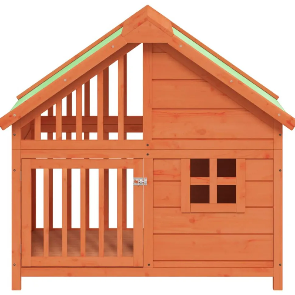 vidaXL Hondenhok 96x60,5x87 cm massief grenenhout bruin