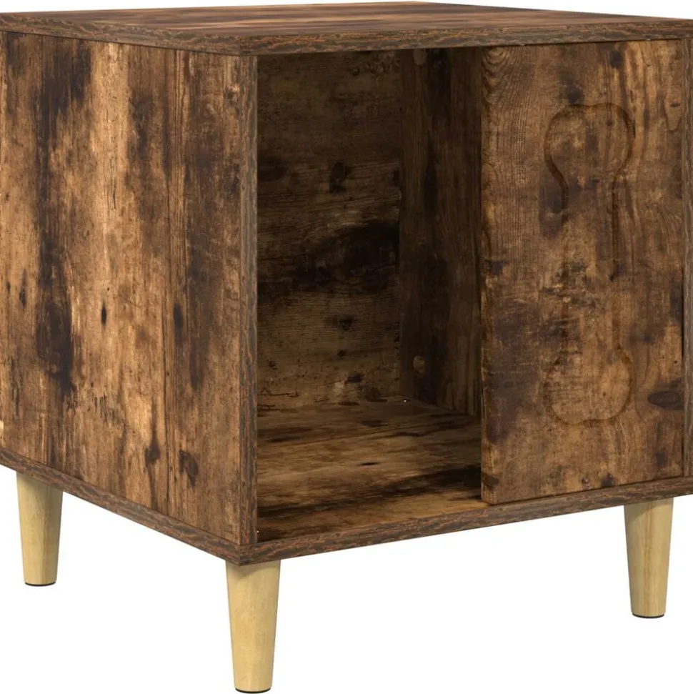 vidaXL Hondenhuis Gerookt eiken 44 x 42 x 49 cm Bewerkt hout