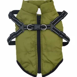 vidaXL Hondenjas Legergroen L24 Fleece en polyester