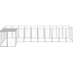 vidaXL Hondenkennel 7,26 m² staal zilverkleurig