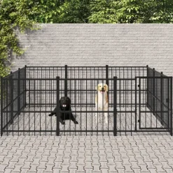 vidaXL Hondenkennel voor buiten 8,47 m² staal