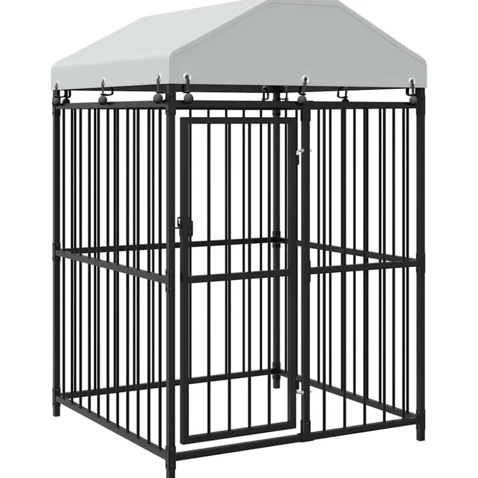 vidaXL Hondenkennel voor buiten met dak 120x120x150 cm