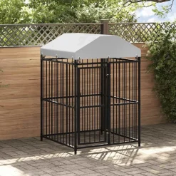vidaXL Hondenkennel voor buiten met dak 120x120x150 cm