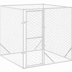 vidaXL Hondenkennel voor buiten 2x2x2 m gegalvaniseerd staal zilver