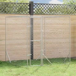 vidaXL Hondenkennel voor buiten 2x2x2 m gegalvaniseerd staal zilver