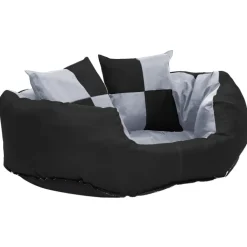 vidaXL Hondenkussen omkeerbaar en wasbaar 65x50x20 cm grijs en zwart