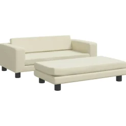 vidaXL Hondenmand met verlengstuk 100x50x30 cm kunstleer crèmekleurig