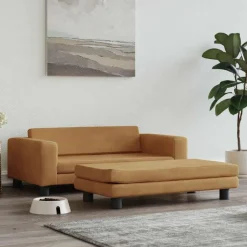vidaXL Hondenmand met verlengstuk 100x50x30 cm fluweel bruin