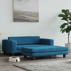 vidaXL Hondenmand met verlengstuk 100x50x30 cm fluweel blauw
