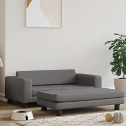 vidaXL Hondenmand met verlengstuk 100x50x30 cm kunstleer grijs