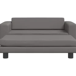 vidaXL Hondenmand met verlengstuk 100x50x30 cm kunstleer grijs