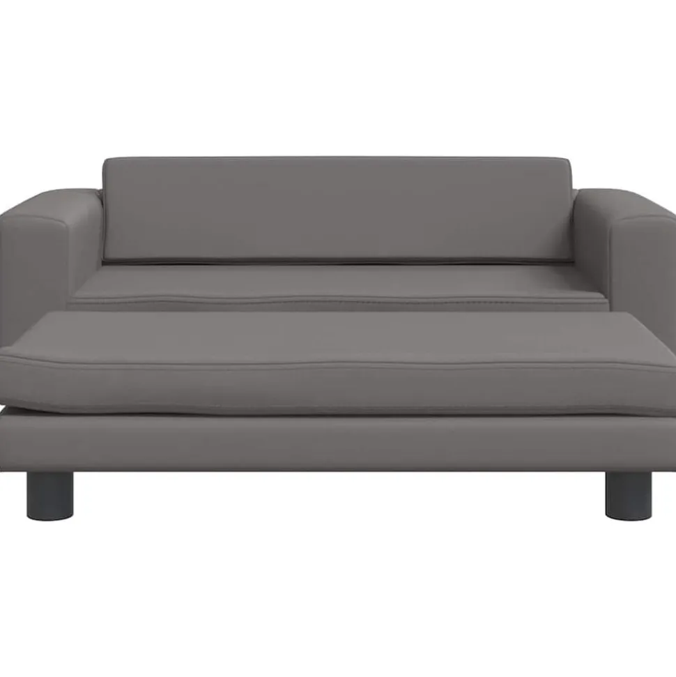 vidaXL Hondenmand met verlengstuk 100x50x30 cm kunstleer grijs