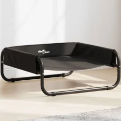 vidaXL Hondenmand verhoogd oxford stof en staal antracietkleurig
