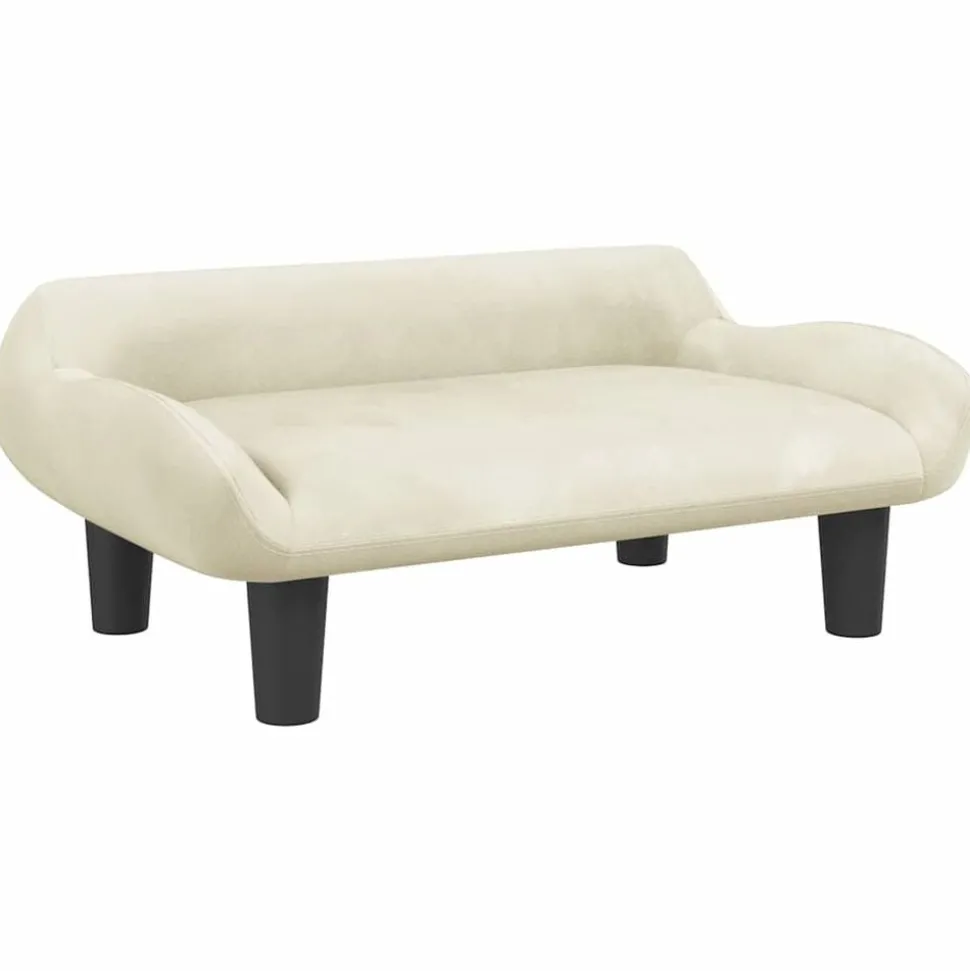 vidaXL Hondenmand 70x40x24 cm fluweel crèmekleurig