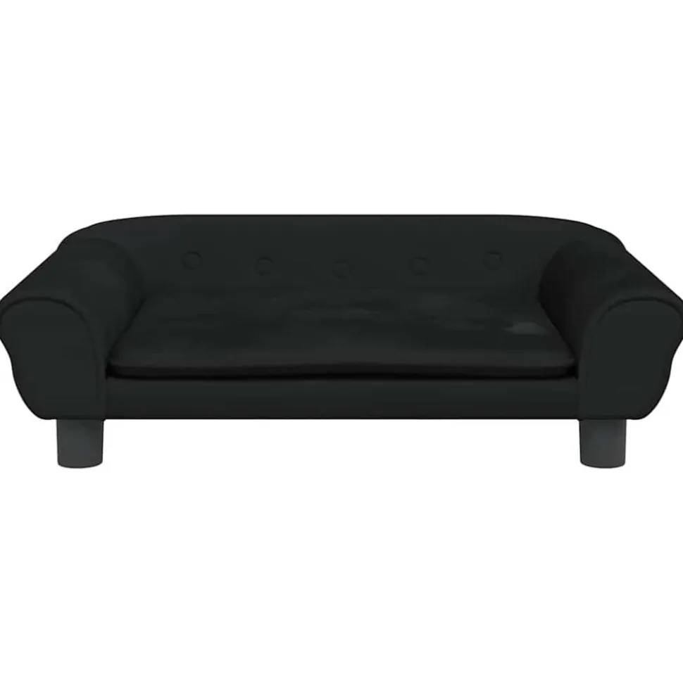 vidaXL Hondenmand 70x48x22 cm fluweel zwart