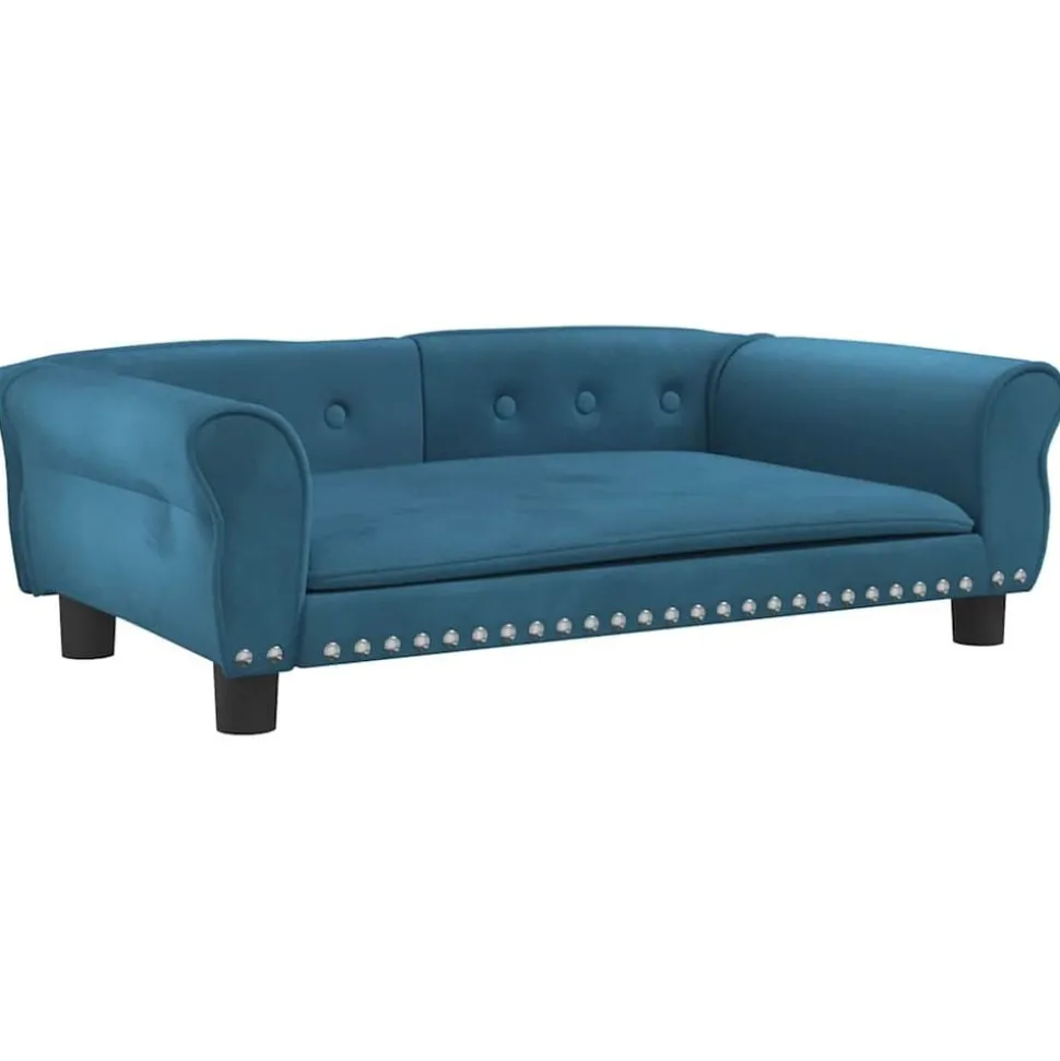 vidaXL Hondenmand 95x55x30 cm fluweel blauw