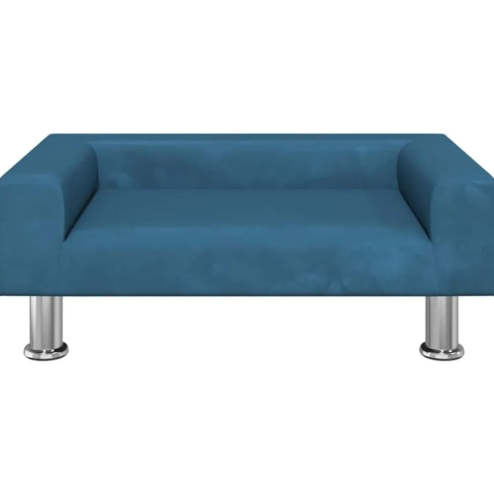 vidaXL Hondenmand 70x45x26,5 cm fluweel blauw