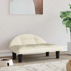 vidaXL Hondenmand 70x52x30 cm fluweel crèmekleurig