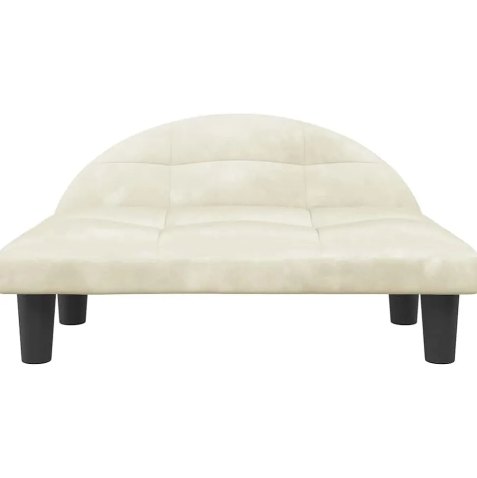 vidaXL Hondenmand 70x52x30 cm fluweel crèmekleurig